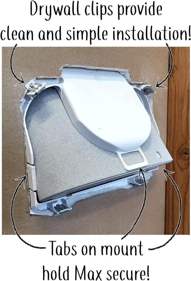 Alt view image 5 of 6 - Mount Genie Simple Built-in Google Nest Hub MAX Wall Mount: The Perfect Smart Home Command Center | Fully Exposed Speakers | Designed in The USA