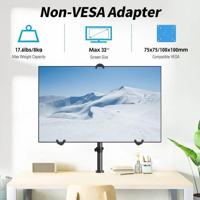 Alt view image 7 of 7 - MOUNTUP Universal VESA Mount Adapter Kit, Non-VESA Monitor Mounting Adapter for 19 to 32 inch Computer Screens,VESA Bracket 75x75mm/100x100mm Compatible, Max Load 17.6lbs, MU0045
