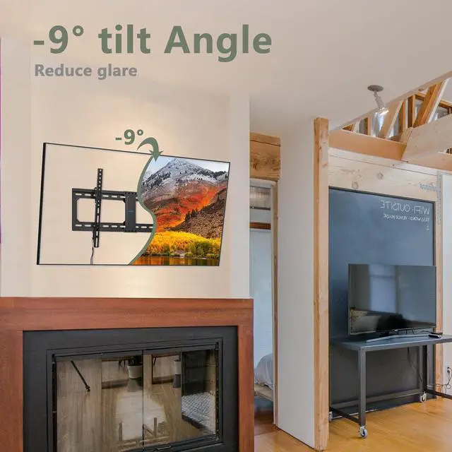 Alt view image 2 of 7 - Tilt TV Wall Mount Fits 16-24" Studs, Holds 37-82" TVs up to 132 lbs, Max VESA 600x400mm - By USX STAR