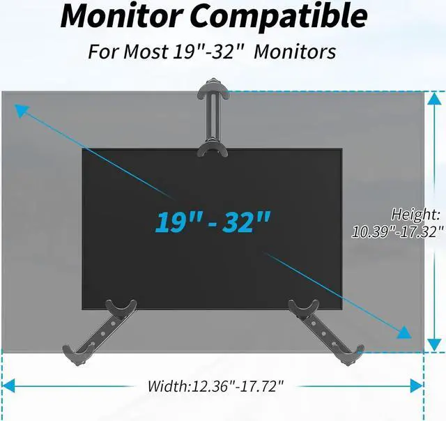 Alt view image 3 of 7 - MOUNTUP Universal VESA Mount Adapter Kit, Non-VESA Monitor Mounting Adapter for 19 to 32 inch Computer Screens,VESA Bracket 75x75mm/100x100mm Compatible, Max Load 17.6lbs, MU0045