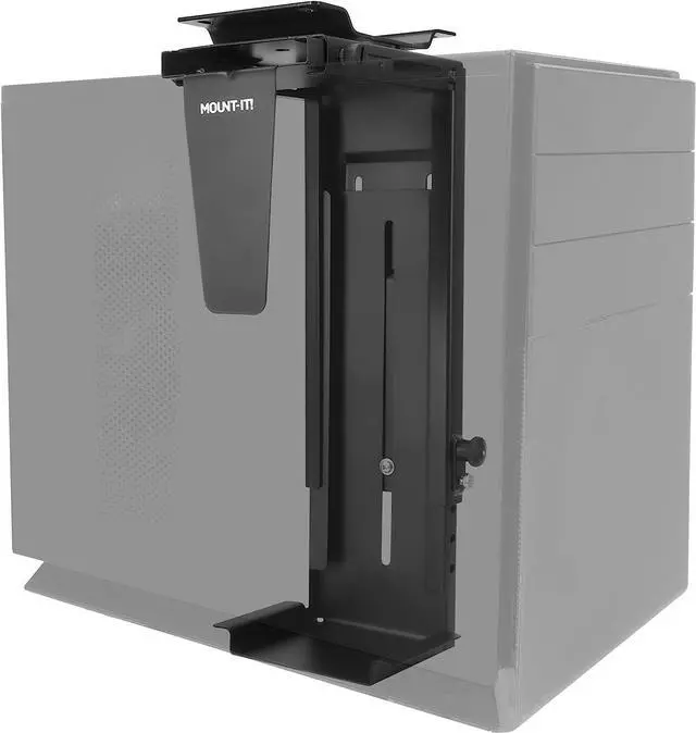 Main image of Mount-It! CPU Under Desk Mount Bracket - Computer Tower Wall and Under Counter Holder, 360 Degree Swivel Adjustable Height and Width Wall-Mountable