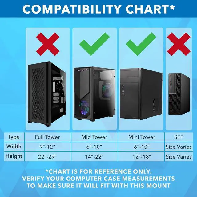 Alt view image 6 of 7 - Mount-It! CPU Under Desk Mount Bracket - Computer Tower Wall and Under Counter Holder, 360 Degree Swivel Adjustable Height and Width Wall-Mountable