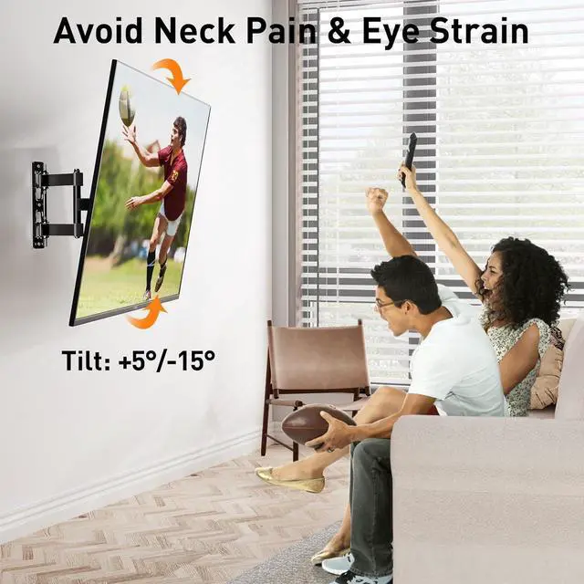 Alt view image 4 of 7 - ELIVED TV Wall Mount for Most 22-50 Inch TVs, Articulating Arms Swivel and Tilt Full Motion TV Mount, Wall Mount TV Brackets Max VESA 300x300, Single Stud Perfect Center Design, Holds Up to 55 lbs.