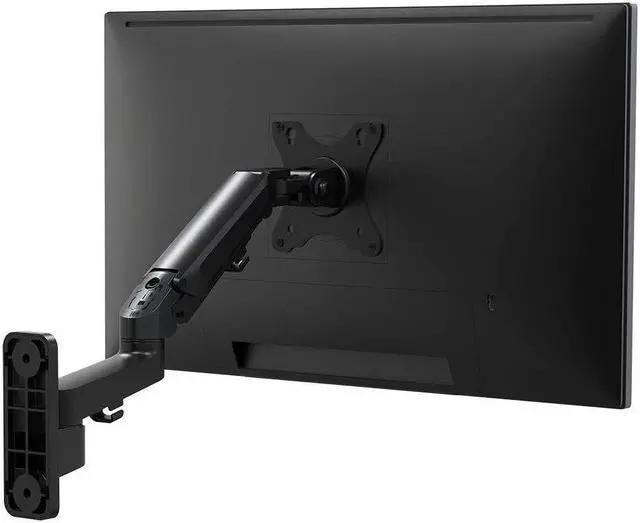 Alt view image 4 of 6 - Monoprice Full Motion Wall Mount - for Monitors Up to 27 Inch, Adjustable Gas Spring, 2-Segment, Supports Max Weight 15.4 Pounds, Black - Workstream Collection