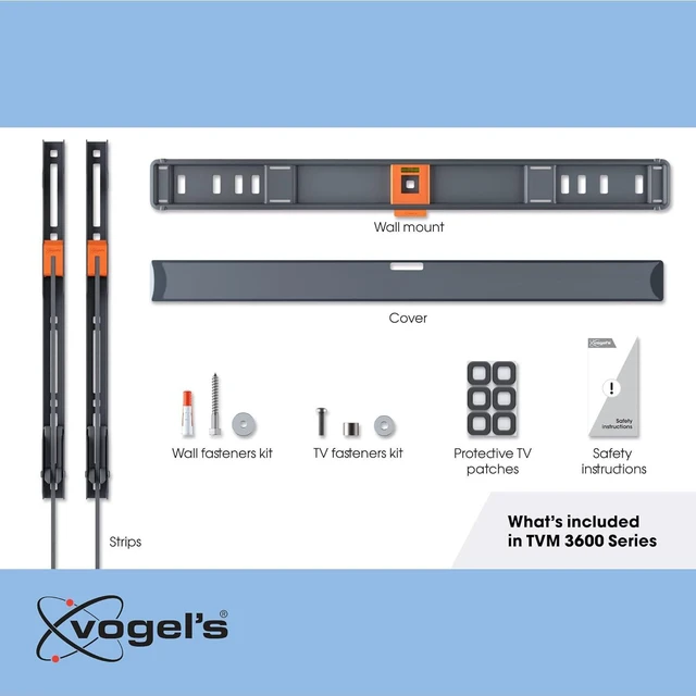 Alt view image 6 of 7 - Vogel's TVM 3605 Fixed TV Wall Bracket for 40-100 inch TVs, Max. 165 lbs (75 kg), Flat TV Wall Mount max. VESA 600x400, Universal Compatibility, Distance to The Wall just 0.87 inch