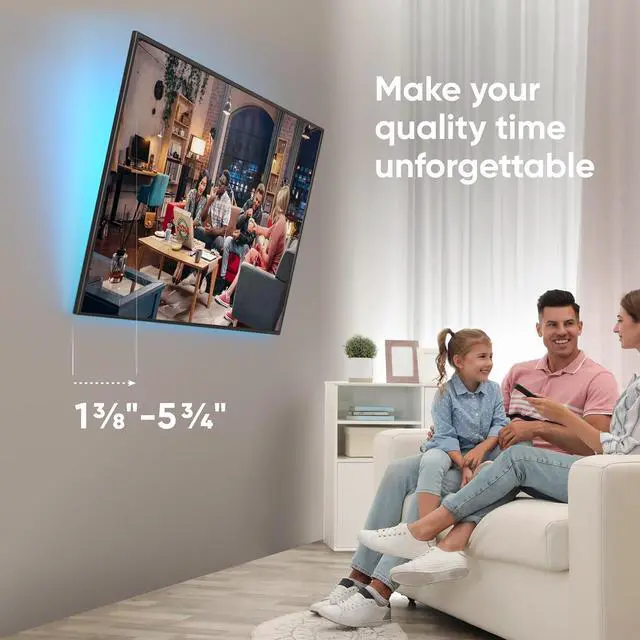 Alt view image 5 of 7 - ONKRON Tilting TV Wall Mount for 43-85 Inch Screen up to 150 lbs, Universal Television Mount 75x75-600x400 VESA Flush, Ultra Slim TV Mount Low Profile/Tilt Wall Mount Bracket Black