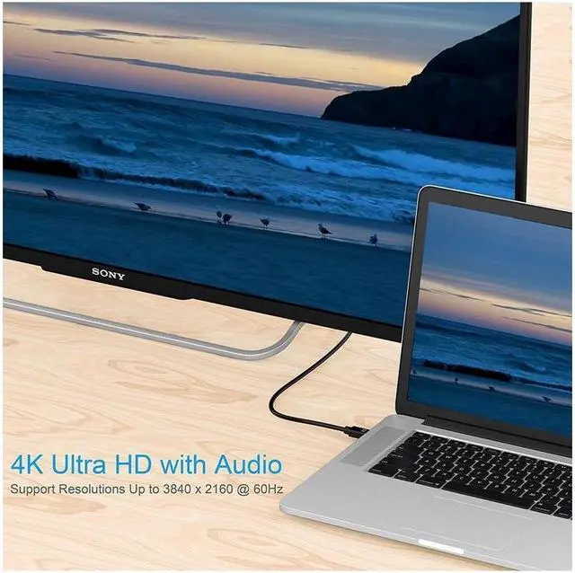 Alt view image 5 of 7 - Mini DisplayPort to DisplayPort Cable, 6 Feet, Gold-Plated Mini DP(Thunderbolt Compatible) to DP Cord (4K@60Hz, 2K@144Hz) Mini DP to DP Display Cable - Black