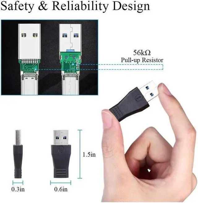 Alt view image 6 of 7 - USB C to USB 3.0 Adapter, 2-Pack USB 3.1 Type C Female to USB 3.0 A Male Adapter Converter Support Data Sync and Charging