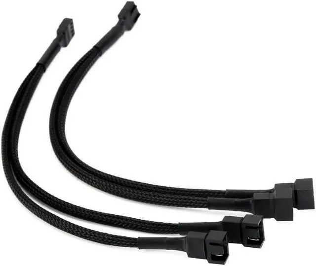 Alt view image 2 of 7 - PWM Fan Splitter Adapter Cable Sleeved Braided Y Splitter Computer PC 4 Pin Fan Extension Power Cable 1 to 2 Converter for Computer ATX Case 4-Pin/3-Pin Cooling Fan Cable(27cm/10.5 inches -2 Pack)