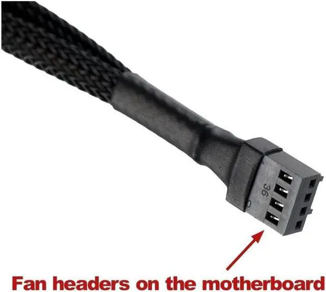 Alt view image 4 of 7 - PWM Fan Splitter Adapter Cable Sleeved Braided Y Splitter Computer PC 4 Pin Fan Extension Power Cable 1 to 2 Converter for Computer ATX Case 4-Pin/3-Pin Cooling Fan Cable(27cm/10.5 inches -2 Pack)