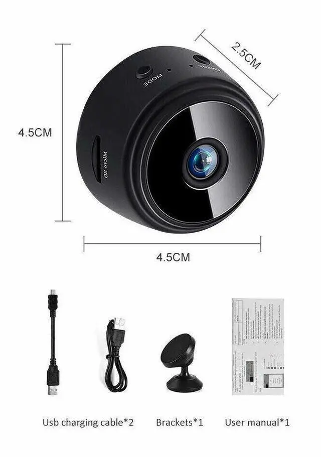Alt view image 5 of 5 - Mini Hidden Spy Camera Wireless Wifi IP Home Security HD 1080P DVR Night Vision