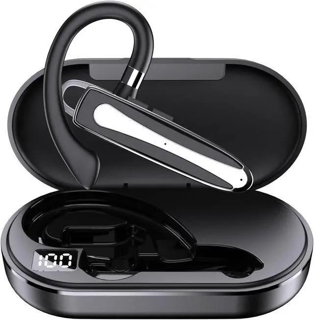 Main image of 1PCS Bluetooth Headset, Wireless Bluetooth Earpiece with 500mAh Charging Case Built-in Microphone for IOS Android Cell Phone, V5.1 Hand-Free Headphones for Driver, Office