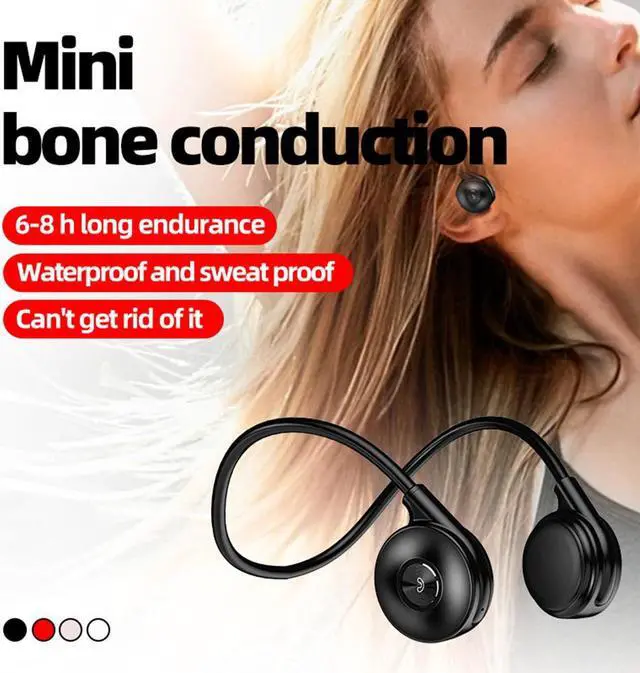 Alt view image 2 of 7 - 1Pcs Bone Conduction Headphones,Open-Ear Bluetooth Sport Headphones, Waterproof Wireless Headphones with Built-in Mic for Workout, Running, Hiking, Cycling-Black