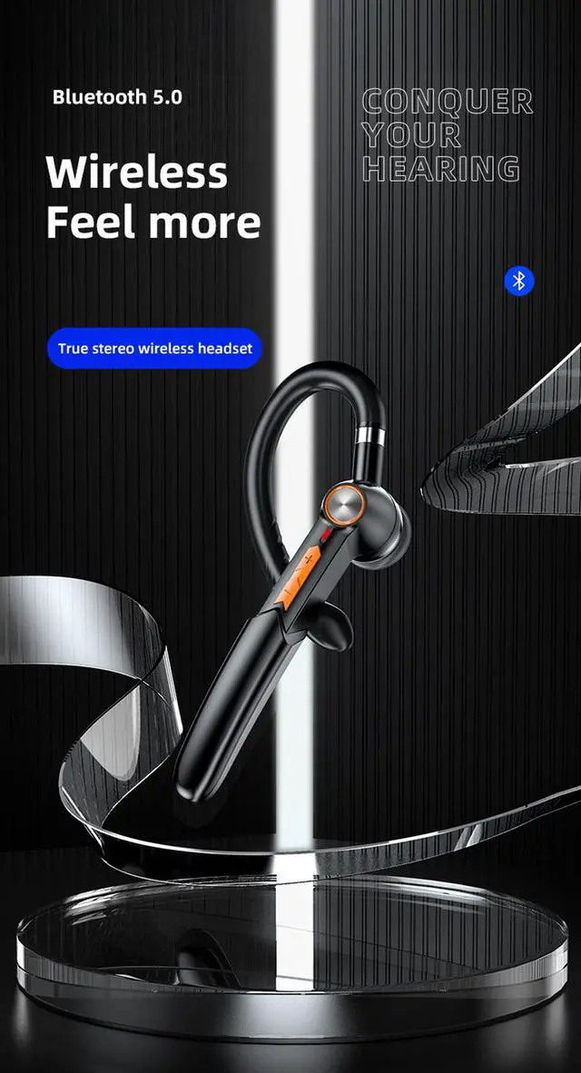 Alt view image 2 of 7 - Bluetooth Headset, Built-in Microphone for IOS Android Cell Phone, V5.0 Hand-Free Headphones for Driver, Office