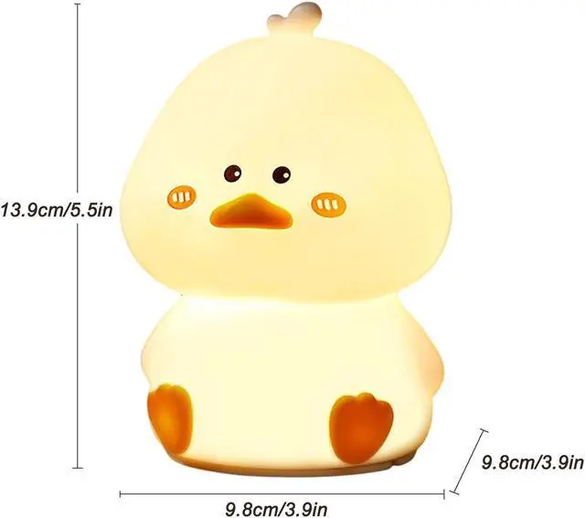 Alt view image 7 of 7 - 1PCS Duck Night Light, Cute Duck Animal Silicone Nursery Nightlight,Rechargeable Table Lamp Bedside Lamp for Kids Toddler Baby Girls