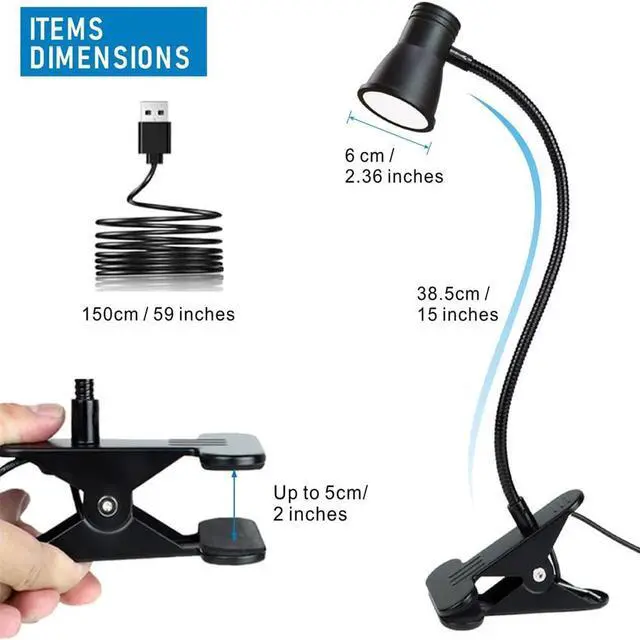 Alt view image 5 of 7 - 1PCS LED Desk Lamp,Adjustable Swing Arm Reading Lights with Clamp,Dimmable Desk Light Eye-Care Table Light, 3 Color Modes,10-Level Brightness Table Lamp