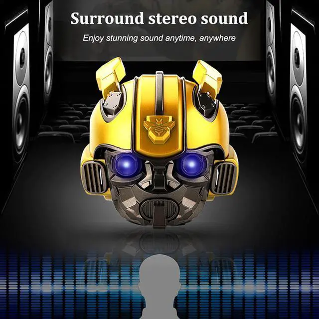 Alt view image 4 of 7 - Best Boy Gift Bumblebee Iron Man Helmet Mini Wireless Bluetooth Speaker 4D Stereo Subwoofer Super Bass Sound Box FM Radio Music Center USB TF For Kids