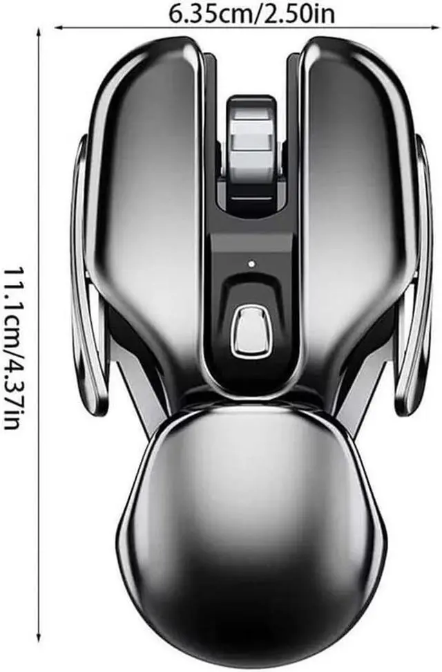 Alt view image 7 of 7 - Wireless Ergonomics Metal Mouse with 2.4GHz Nano USB Receiver, Rechargeable, Comfortable Grip,Optical,Portable Mouse for Laptop,PC,Computer and All USB Devices