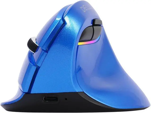 Main image of Ergonomic Wireless Mouse, Rechargeable Silent Vertical Mouse with BT 5.0 and USB Receiver, 6 Buttons and 4 Gear DPI, RGB Small Ergo Mice for Laptop Computer,Compatible with Windows, macOS Blue
