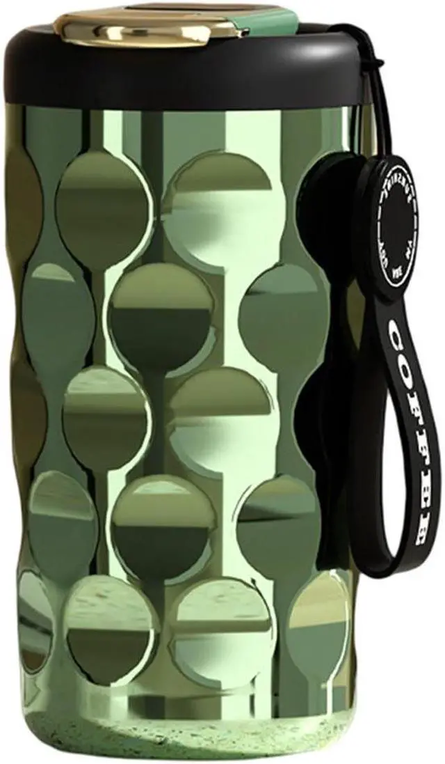 Main image of 14 oz Stainless Steel Vacuum Insulated Tumbler,Coffee Travel Mug Spill Proof with LED Temperature Display Lid,Coffee Cups for Keep Hot/Ice Green