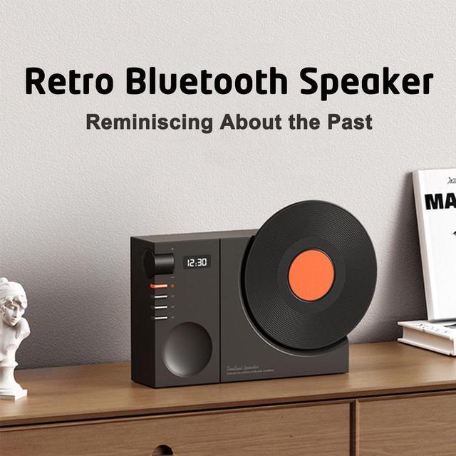 Alt view image 2 of 7 - Vintage Vinyl Record Player Style Bluetooth Speaker,Phonograph Style Retro Bluetooth Speaker,Good Bass Enhancement Loud Volume,Cute Look Gift for Children