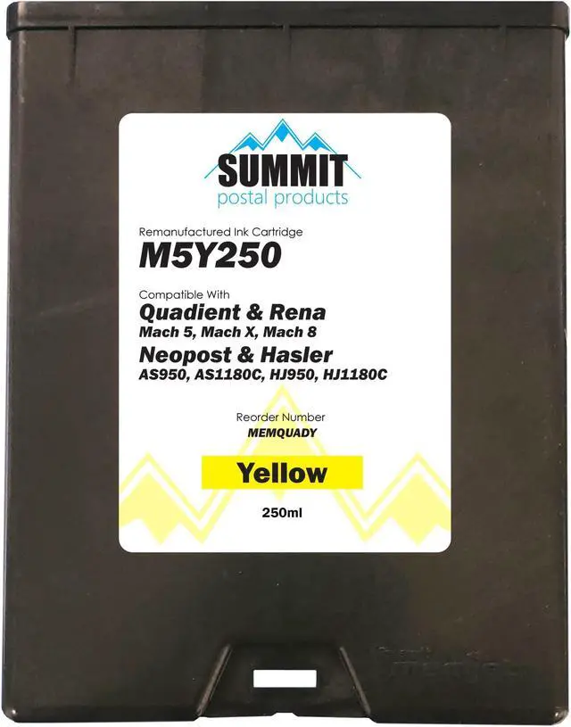 Main image of Quadient M5Y250 Compatible Yellow Ink Cartridge for Quadient/Neopost/Rena/Hasler Envelope Printers