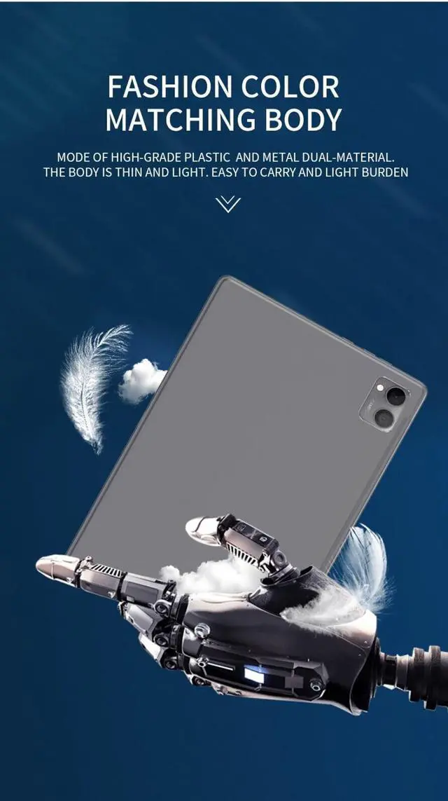 Alt view image 4 of 7 - 10.5 Inch Tablet PC Android 2560x1600 2K UHD Display Deca-Core GPS Dual SIM Card Black
