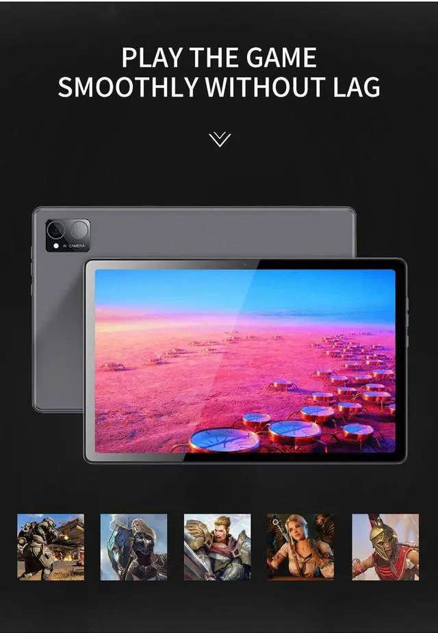 Alt view image 7 of 7 - 10.5 Inch Tablet PC Android 2560x1600 2K UHD Display Deca-Core GPS Dual SIM Card Black