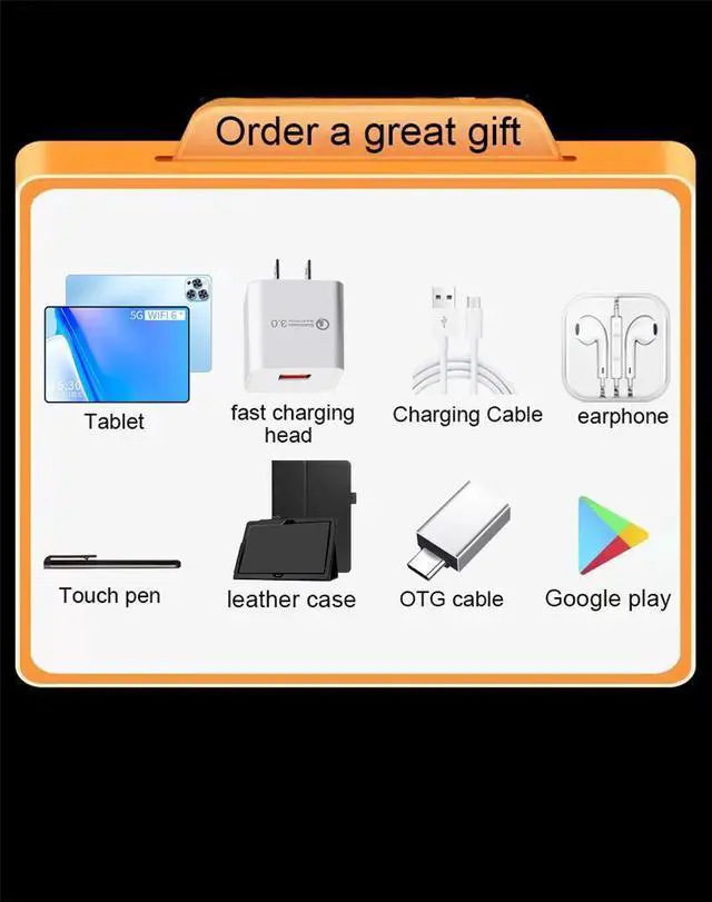 Alt view image 5 of 7 - Android12 Tablet PC 11 Inch 8GB RAM 256GB ROM Dual SIM Camera GPS WiFi keyboard Green