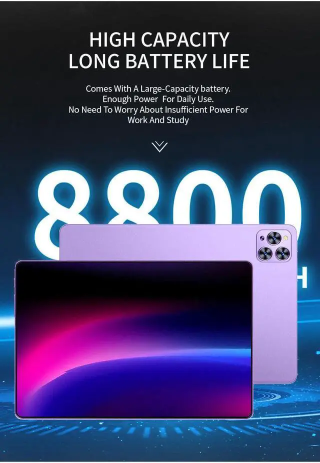 Alt view image 7 of 7 - 2023 New Product Pad Pro 10.1" Tablet PC Octa-Core 8Gb Ram 256GB Rom Android 12 Full HD Ultra, Slim Tablet PC Batter 8800mAh 13MP & 5MP Cameras 1920x1200 IPS Screen