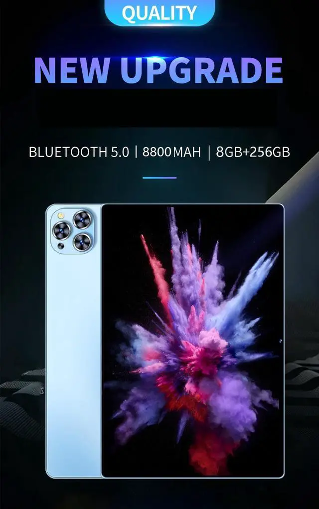 Alt view image 6 of 7 - 2023 New Product Pad Pro 10.1" Tablet PC Octa-Core 8Gb Ram 256GB Rom Android 12 Full HD Ultra, Slim Tablet PC Batter 8800mAh 13MP & 5MP Cameras 1920x1200 IPS Screen
