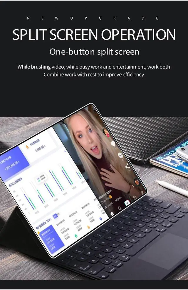 Alt view image 2 of 7 - 2023 New Product Pad Pro 10.1" Tablet PC Octa-Core 8Gb Ram 256GB Rom Android 12 Full HD Ultra, Slim Tablet PC Batter 8800mAh 13MP & 5MP Cameras 1920x1200 IPS Screen Purple 256GB 8GB