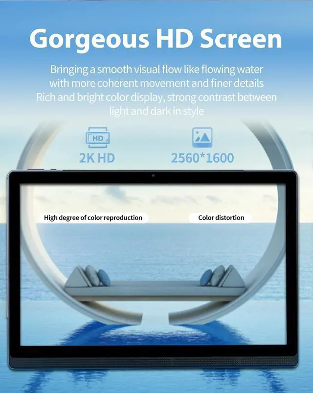 Alt view image 6 of 7 - 2023 New Product Pad Pro 14" Tablet PC Ten core 16Gb Ram 512GB Rom Android 13 Full HD Ultra, Slim Tablet PC Batter 12900mAh 16MP & 24MP Cameras 2560x1600 IPS Screen Grey