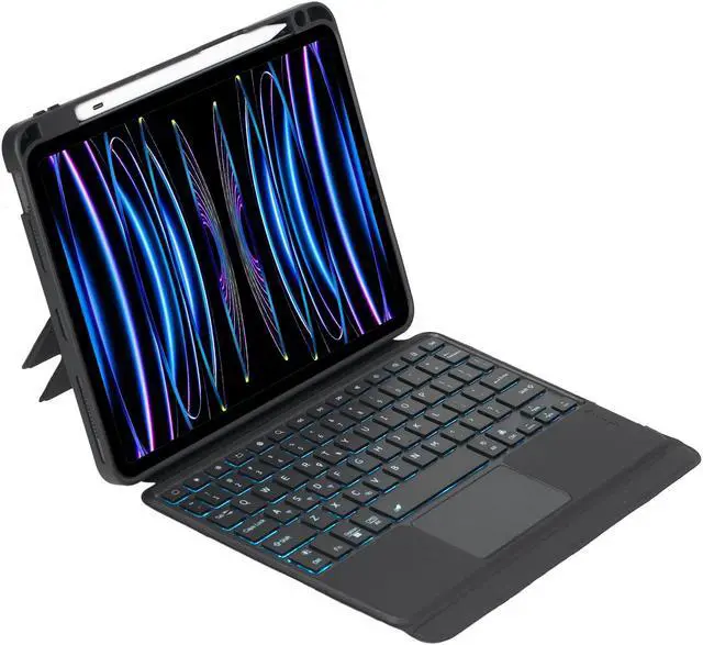 Alt view image 2 of 7 - BDF Bluetooth Keyboard Case with Trackpad for For iPad Pro 11 4th Generation / 3rd Generation / 2nd Generation Air 4 Air 5 10.9'' Removable Wireless Keyboard with Leather Cover