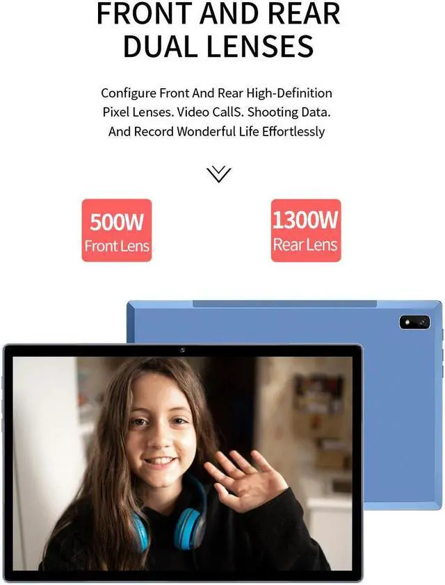 Alt view image 5 of 7 - BDF 10.1 Inch Tablet PC Android 12 8GB RAM 256GB ROM Octa Core GPS 5G WiFi Bluetooth Keyboard Dual SIM