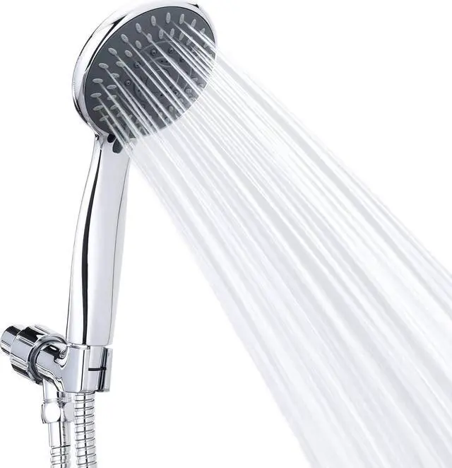 Main image of High Pressure Handheld Shower Head Briout 5-Settings Powerful Water Spray Shower Head against Low Pressure Water Flow with Stainless Hose and Adjustable Mount