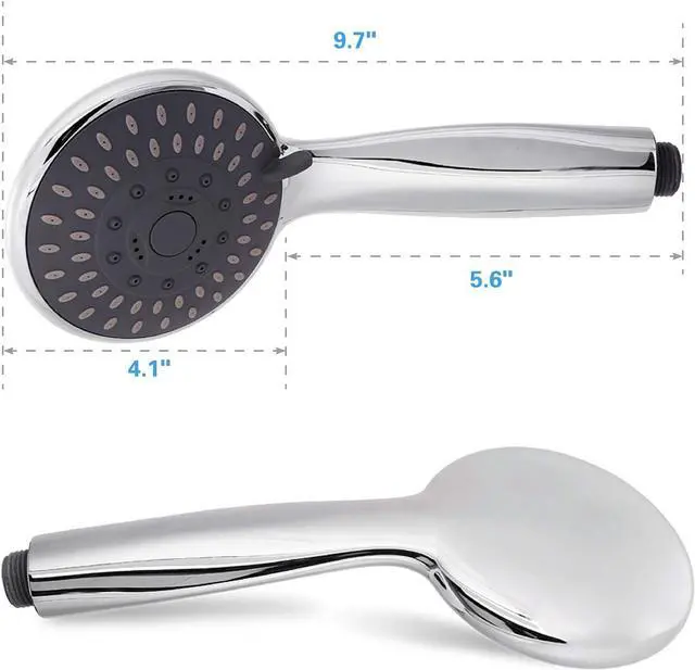 Alt view image 2 of 7 - High Pressure Handheld Shower Head Briout 5-Settings Powerful Water Spray Shower Head against Low Pressure Water Flow with Stainless Hose and Adjustable Mount