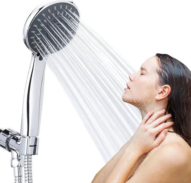 Alt view image 7 of 7 - High Pressure Handheld Shower Head Briout 5-Settings Powerful Water Spray Shower Head against Low Pressure Water Flow with Stainless Hose and Adjustable Mount