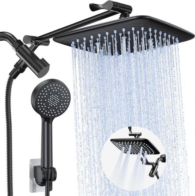 Shower top Head with Handheld, Shawilk 8’’ High Pressure Rain shower Head with Adjus