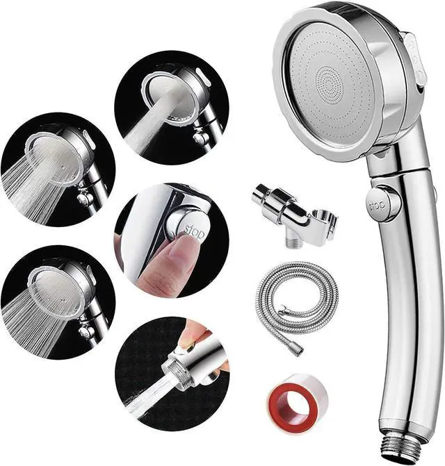 Main image of SINGSUO High Pressure Handheld Shower Head with On Off Switch, Detachable Shower Head, 3 Spray Modes Shower Massager Handheld with Hose and Adjustable Angle Bracket (Chrome)
