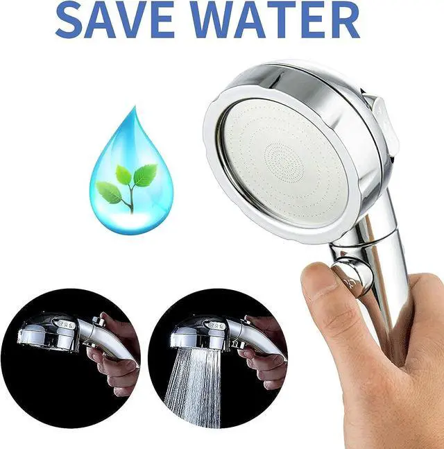 Alt view image 4 of 6 - SINGSUO High Pressure Handheld Shower Head with On Off Switch, Detachable Shower Head, 3 Spray Modes Shower Massager Handheld with Hose and Adjustable Angle Bracket (Chrome)