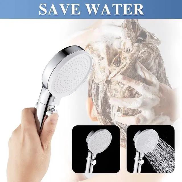 Alt view image 4 of 7 - DOILIESE Shower Head with Handheld Shower Head with ON/Off Switch, 3-Modes High Pressure, with 60in Hose, Chrome Finish