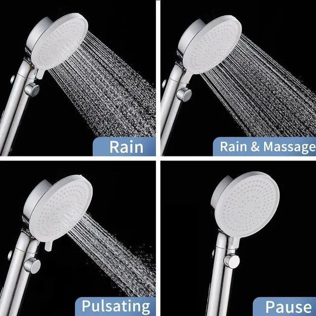 Alt view image 6 of 7 - DOILIESE Shower Head with Handheld Shower Head with ON/Off Switch, 3-Modes High Pressure, with 60in Hose, Chrome Finish
