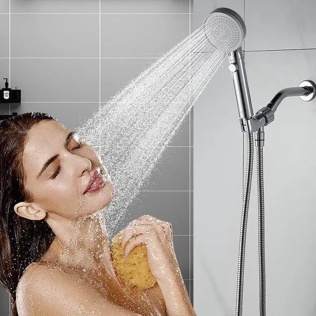 Alt view image 2 of 7 - DOILIESE Shower Head with Handheld Shower Head with ON/Off Switch, 3-Modes High Pressure, with 60in Hose, Chrome Finish