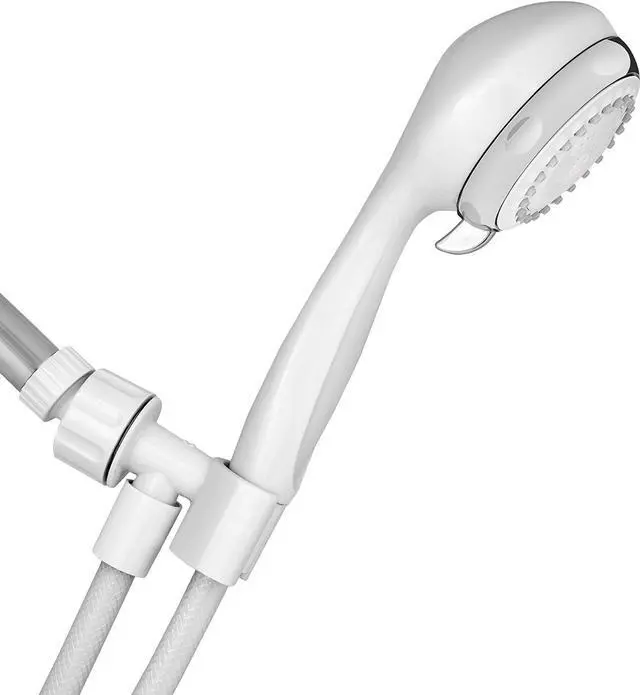 Alt view image 6 of 6 - 6-Mode Hand Held Shower Head Power Spray with 5-Foot Hose Classic White Finish DIY Easy Installation NVL-651E