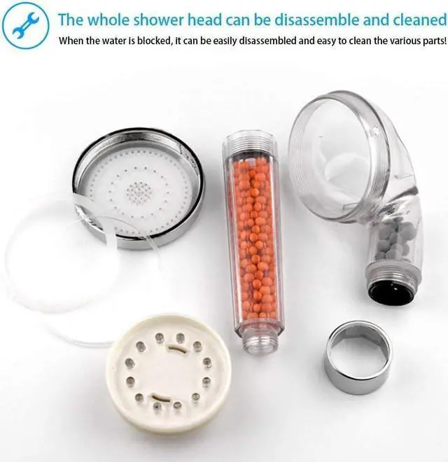 Alt view image 6 of 7 - LED Shower Head with Hose and Shower Arm Bracket, High-Pressure Filter Handheld Shower for Repair Dry Skin and Hair Loss - 7 Colors Change Cyclically
