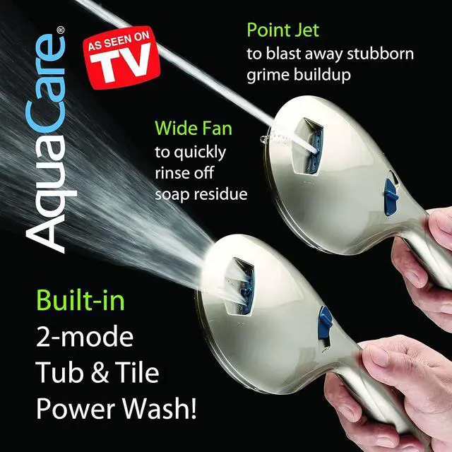 Alt view image 4 of 7 - Hotel Spa AquaCare As-Seen-On-TV High Pressure 48-setting Rain & Handheld 3-way Shower Head Combo - Anti-clog Nozzles/Tub, Tile & Pet Power Wash/Extra Long 6 ft. Hose/All Chrome Finish
