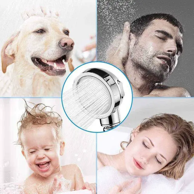 Alt view image 6 of 7 - Modern 3-Setting Detachable Shower Head with 59-Inch Hose, High Pressure Water Saving, 360 Rotating Adjustable Handheld Shower Head with ON/OFF Switch and 3 Spray Modes, Chrome Finish
