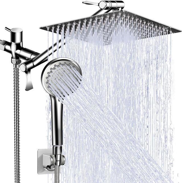 Shower Head, 10 High Pressure Rainfall Shower Head with 11