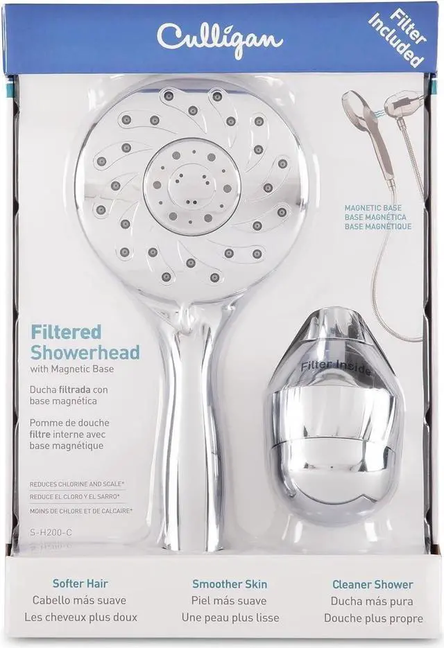 Alt view image 4 of 6 - Culligan S-H200-C Hand-Held Showerhead with Magnetic Base and Filter, 10,000 Gallon, Brushed Chrome